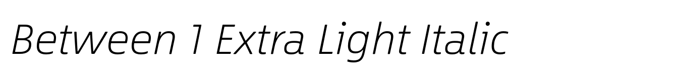 Between 1 Extra Light Italic